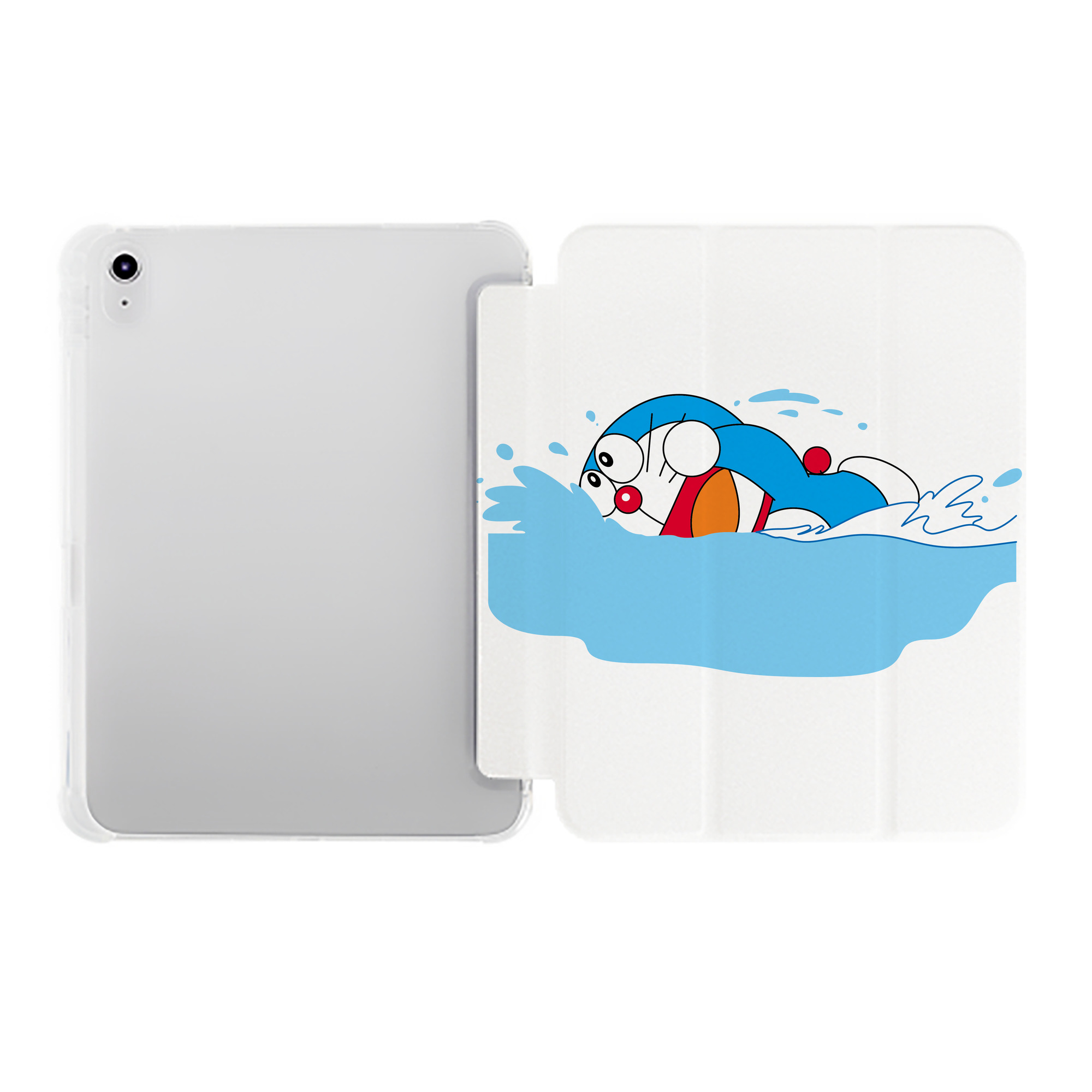 （画像用） ドラえもん Doraemon IPad ケース ペン収納付き 三つ折りスタンド PUレザー×シリコン 対応機種9.5/10.5/10.9インチ